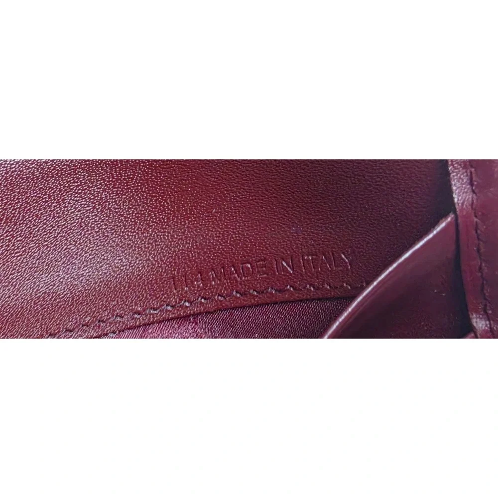 Vintage Must de Cartier Bordeaux Leather Long Flap Wallet Gold Corners Italy 114